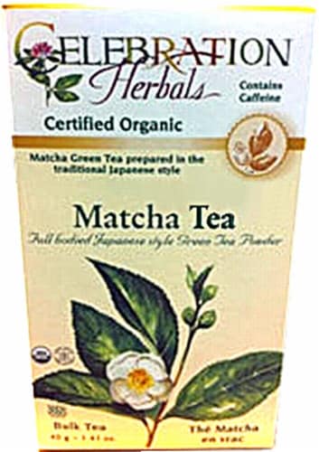 Celebration Herbals  Organic Matcha Tea Perspective: front