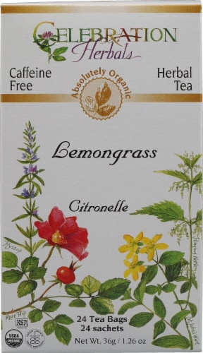 Celebration Herbals  Organic Lemongrass Tea Caffeine Free Perspective: front
