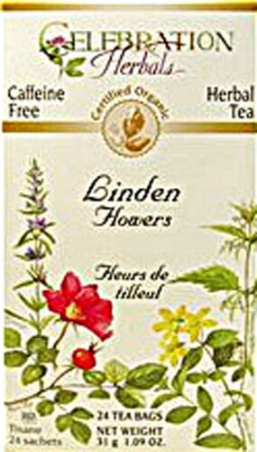 Celebration Herbals  Organic Linden Flowers Tea Caffeine Free Perspective: front