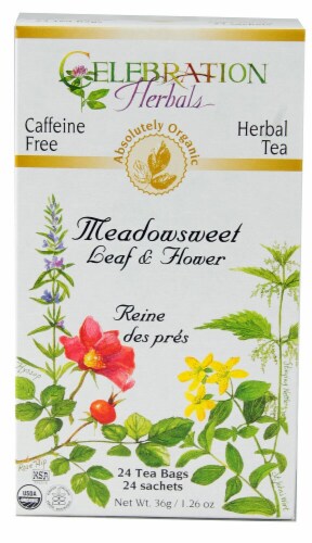 Celebration Herbals  Organic Meadowsweet Leaf & Flower Tea Perspective: front