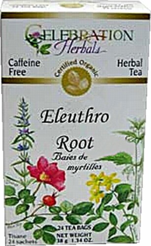 Celebration Herbals Organic Ginseng Eleuthero Root Tea Perspective: front