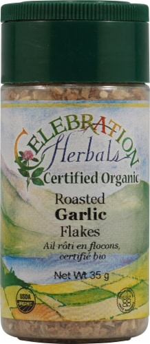 Celebration Herbals  Organic Roasted Garlic Flakes Perspective: front