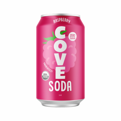 Cove Soda Raspberry Can Perspective: front