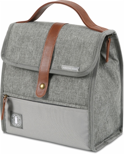 Arctic Zone Heathered Eco Lunch Sack - Grey Perspective: front