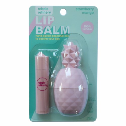 Rebels Refinery Strawberry Mango Pineapple Lip Balm + Stick Pack Perspective: front
