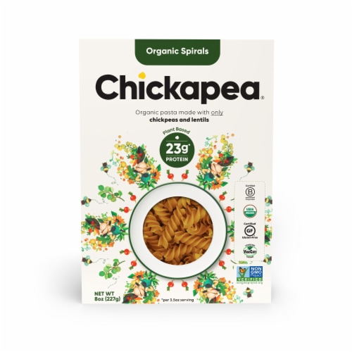 Chickapea® Organic Spiral Pasta Perspective: front