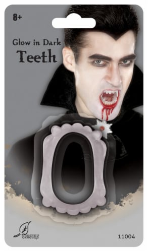 Glow in the Dark Fanged Teeth Children's Halloween Costume Accessory Perspective: front