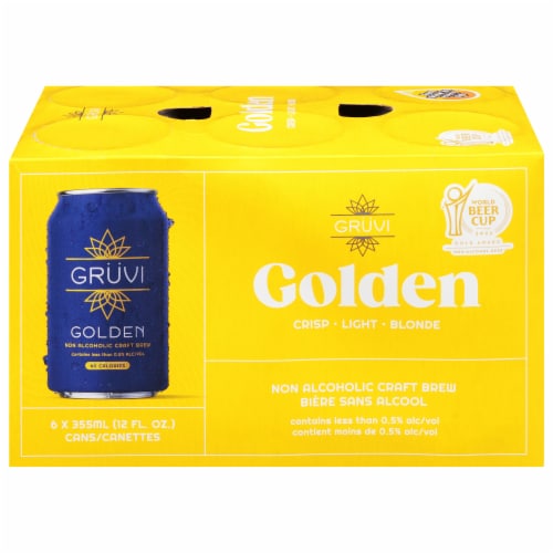 Gruvi® Non-Alcoholic Golden Lager Pack Perspective: front