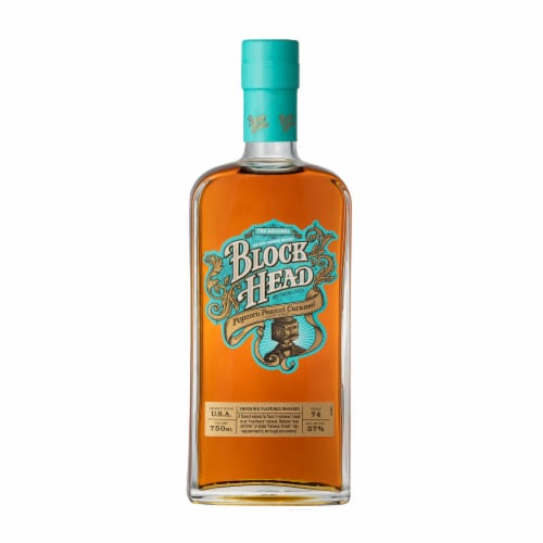 Block Head Popcorn Peanut Caramel Whiskey Perspective: front