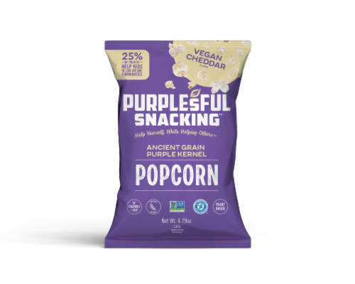 Purplesful Plant Based Cheddar Popcorn Perspective: front