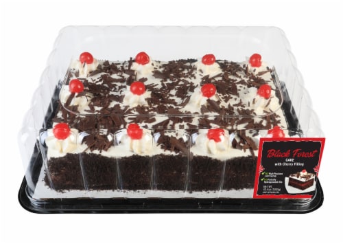 Charlotte's Black Forest with Cherry Filling Quarter Sheet Cake Perspective: front