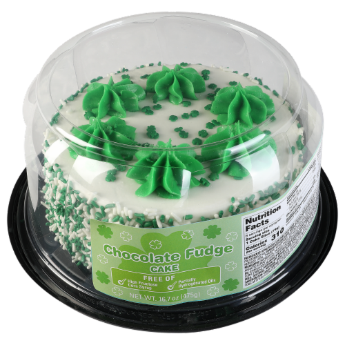 Charlotte's St. Patrick's Day Chocolate Fudge Cake Perspective: front