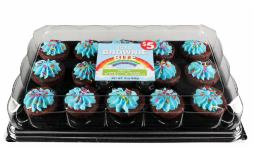 Iced Brownie Bites with Sprinkles 15 Count Perspective: front