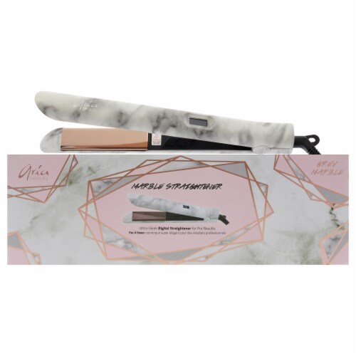 Aria Beauty Digital Hair Straightener Grey Marble By Aria Beauty For Women 1 Inch Flat I 1 unit Smith s Food and Drug