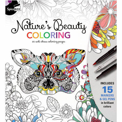 Spice Box 10342 Nature's Beauty Coloring 50 AntiStress Coloring