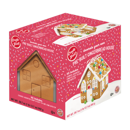 Create A Treat™ Pre-Built Gingerbread House Kit Perspective: front