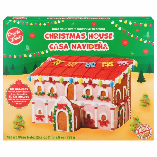 CreateA Treat Build Your Own Gingerbread Casa de Navidad Kit Perspective: front