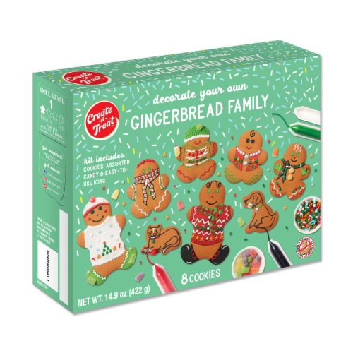 Create-a-Treat™ Decorate Your Own Gingerbread Family Cookie Kit Perspective: front