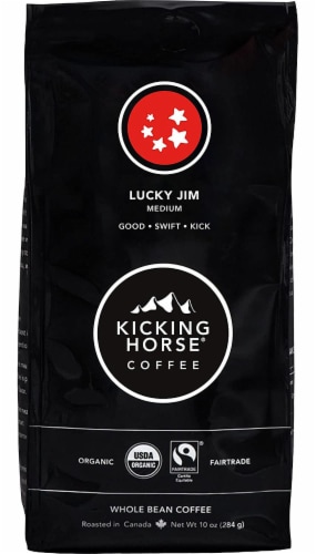 Kicking Horse Coffee Lucky Jim Medium Roast Whole Beans Perspective: front
