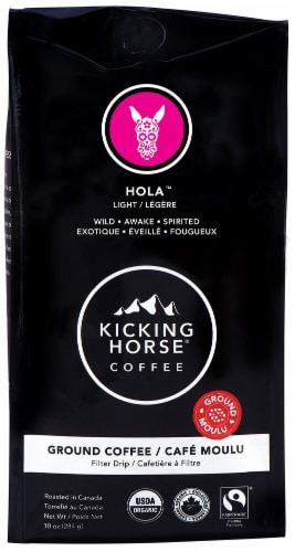 Kicking Horse Coffee Organic Ground Coffee Light Hola Perspective: front