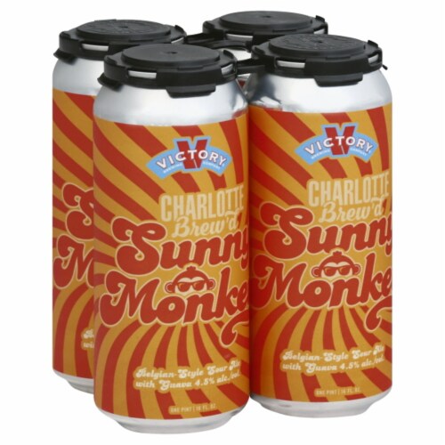 Victory® Sunny Monkey Belgian-Style Sour Ale with Guava Perspective: front