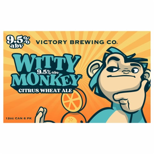 Victory Brewing Co® Witty Monkey® Citrus Wheat Ale Perspective: front