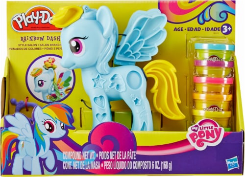 Play-Doh My Little Pony Rainbow Dash Style Salon Set with 6 Cans of Sparkle  Play-Doh 