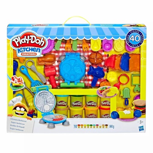 Play-Doh Kitchen Creations Deluxe Dinner Playset with 10 Cans of