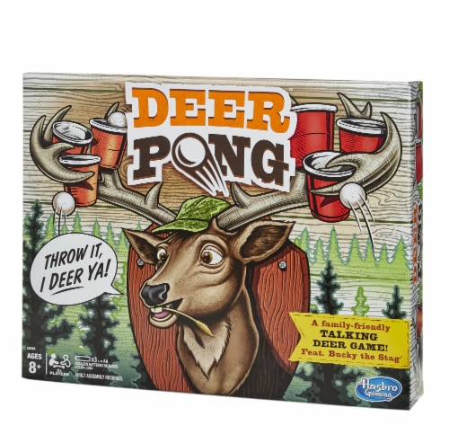 Hasbro Gaming Deer Pong™ Talking Deer Family Game Perspective: front