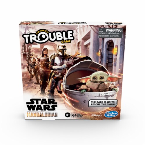 Hasbro Trouble Star Wars The Mandalorian Edition Board Game Perspective: front
