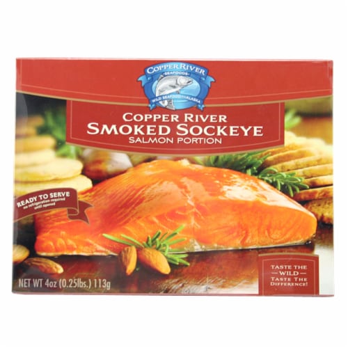 Copper River Smoked Sockeye Salmon Portion Perspective: front