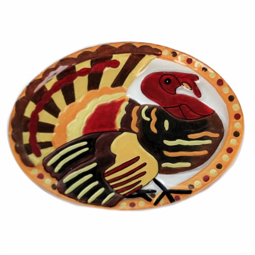 LS Arts GP-006 Turkey Oval Platter - 14 x 10 in. Perspective: front