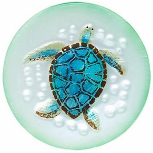 LS Arts GP-002 13 in. Round Turtle Platter, Multi Color Perspective: front