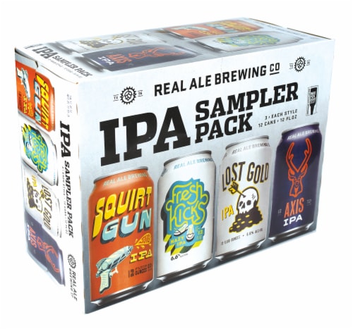Real Ale IPA Sampler Pack Craft Beer Cans Perspective: front