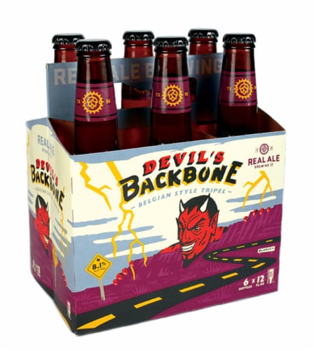 Real Ale Devil's Backbone Belgian Tripel Craft Beer 6 bottles / 12 fl oz Perspective: front