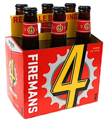 Real Ale Firemans #4 Blonde Ale Craft Beer 6 bottles / 12 fl oz Perspective: front