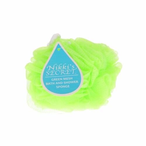 Bradford Soap Nikki's Secret® Green Mesh Bath and Shower Sponge Perspective: front