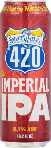 SweetWater Brewing Company® 420 Imperial IPA Craft Beer Single Can Perspective: front