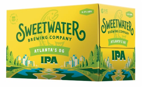 SweetWater Brewing Company IPA 6 Pack 12oz Cans Perspective: front