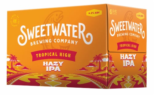 SweetWater Brewing Company H.A.Z.Y. IPA 6 Pack 12oz Cans Perspective: front