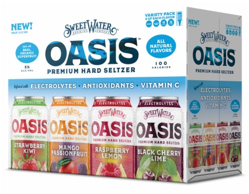 SweetWater Brewing Co. Oasis Premium Hard Seltzer Variety Pack Perspective: front