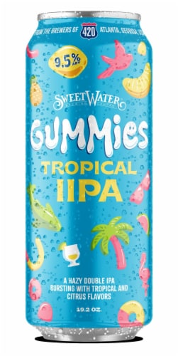 SweetWater® Brewing Company Gummies Tropical IPA Beer Single Can Perspective: front