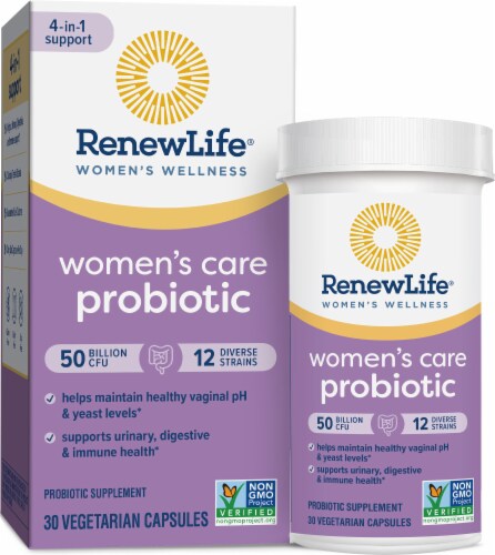Renew Life Women's Care Vaginal Probiotics Capsules Perspective: front