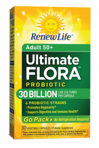 Renew Life Ultimate Flora RTS Senior Care Probiotic Vegetable Capsules Perspective: front