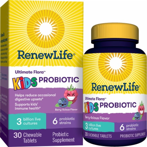 Renew Life Kids Chewable Probiotic Tablets Perspective: front