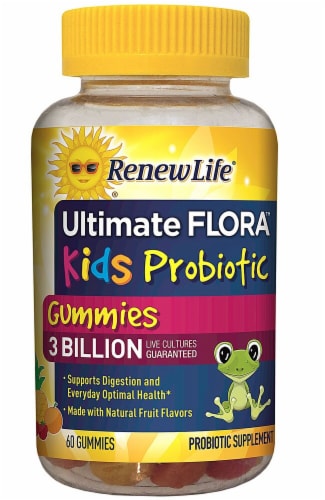 Renew Life  Ultimate Flora™ Probiotic Gummies Probiotics for Kids   Natural Fruit Perspective: front