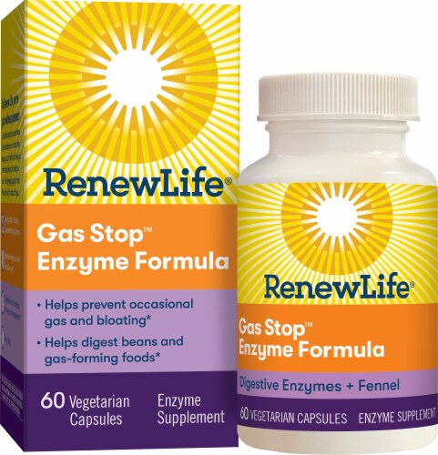 Renew Life Gas Stop Enzyme Formula Capsules Perspective: front