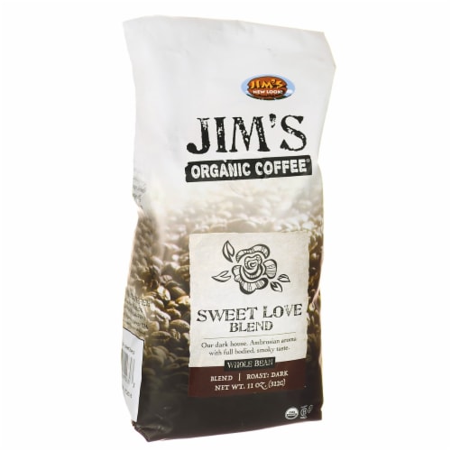 Jim's Organic Coffee Whole Bean Coffee - Sweet Love Blend 11 oz Pkg Perspective: front
