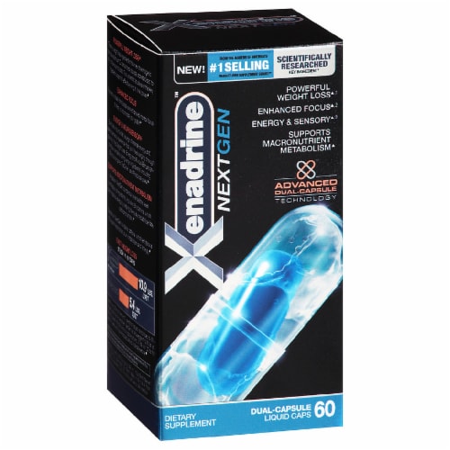 Xenadrine Next Gen Dual-Capsule Liquid Caps 60 Count Perspective: front