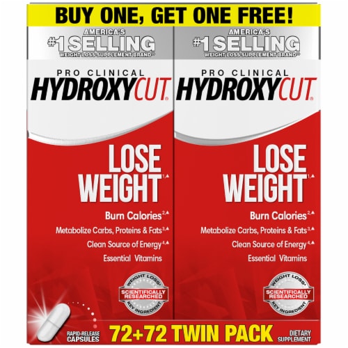 Hydroxycut Pro Clinical Weight Loss Dietary Supplement Rapid-Release Capsules 144 Count Perspective: front